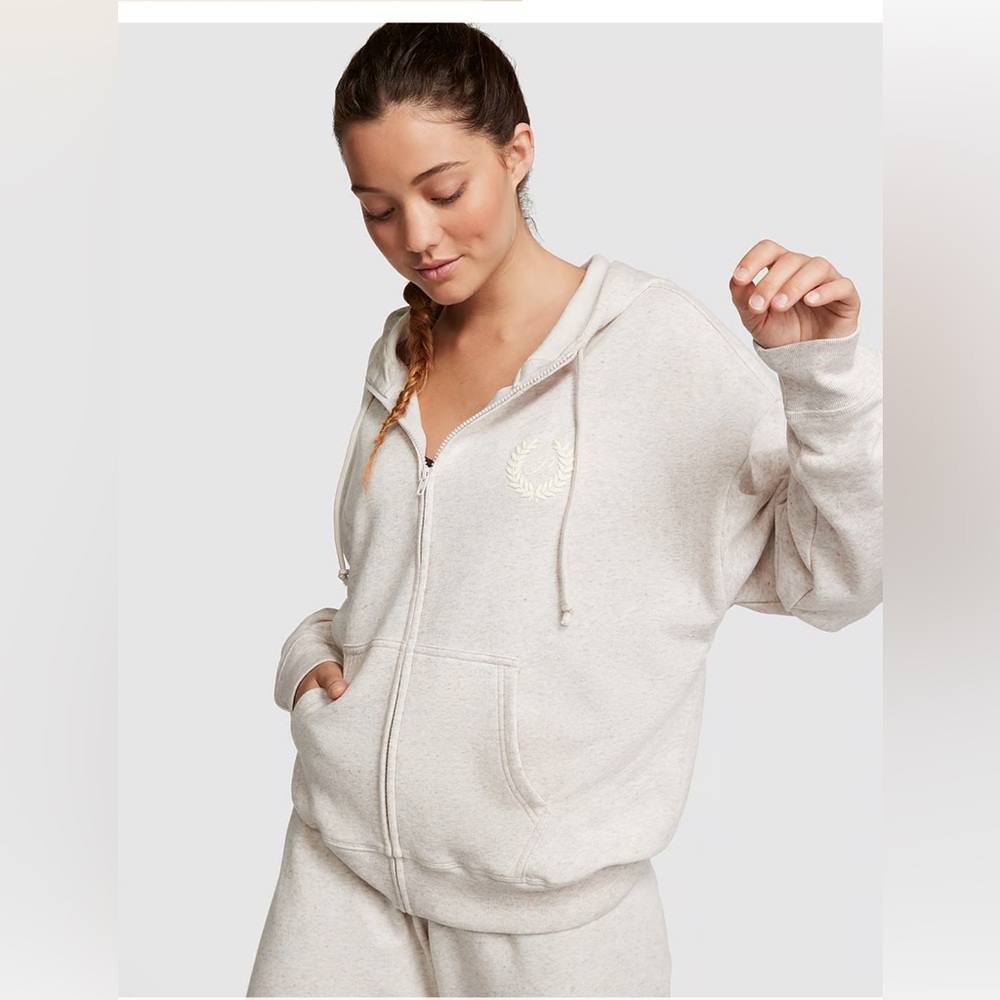 Everyday fleece full zip hoodie by Pink sz Large